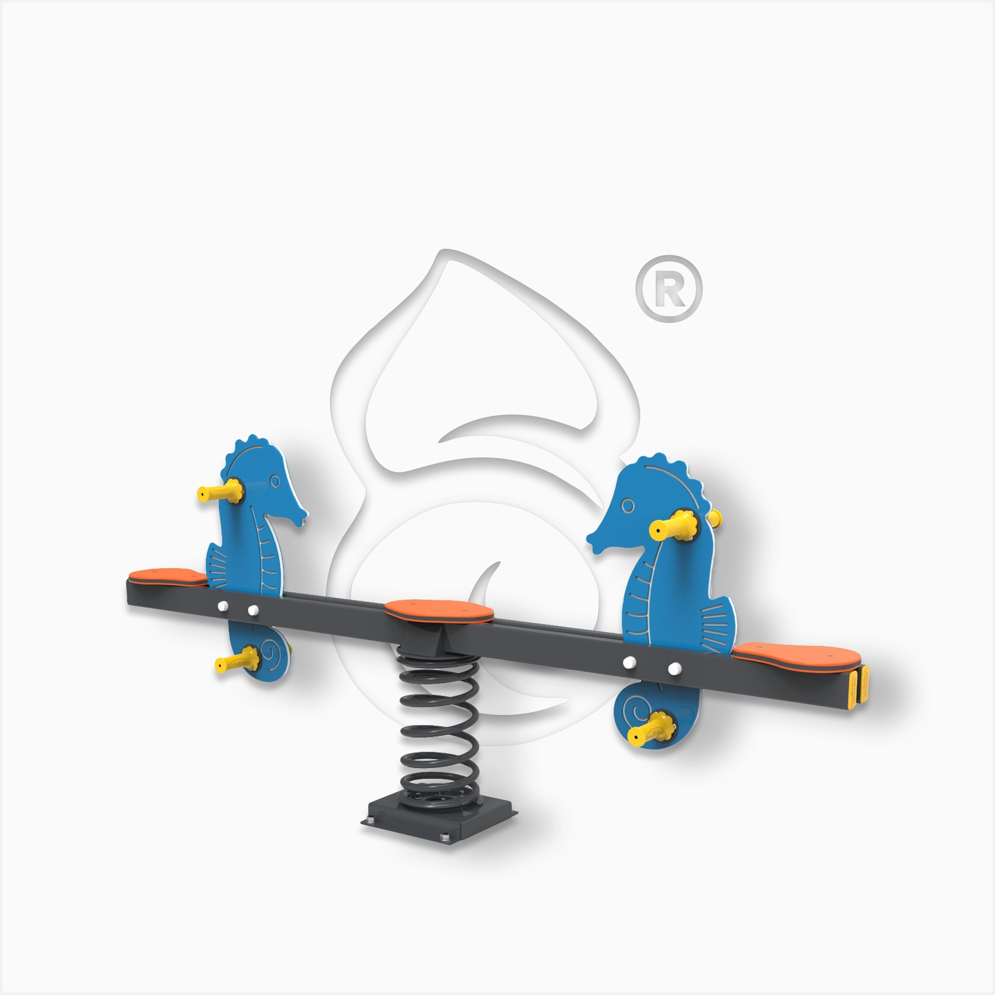 Balansoar pe arc cu tematică marină și decor căluți de mare, ideal pentru copii de 2–6 ani. Design atractiv, balans stabil și materiale durabile.