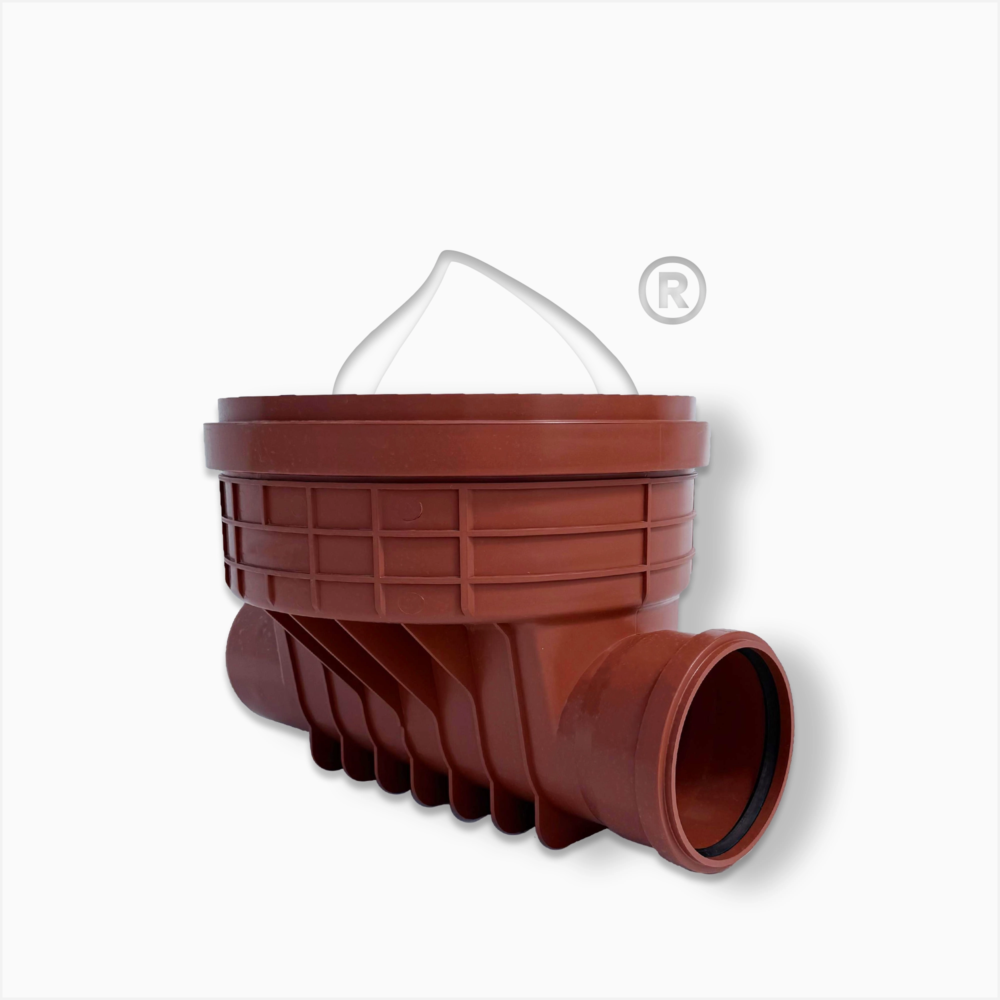 Bază de cămin compatibilă cu țevi PVC, PEHD și PP. Asigură colectare și distribuție eficientă în rețele gravitaționale de canalizare.